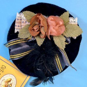 RARE VTG Victoria Rosewood Collection Old Fashion Victorian Flat Pin On Doll Hat